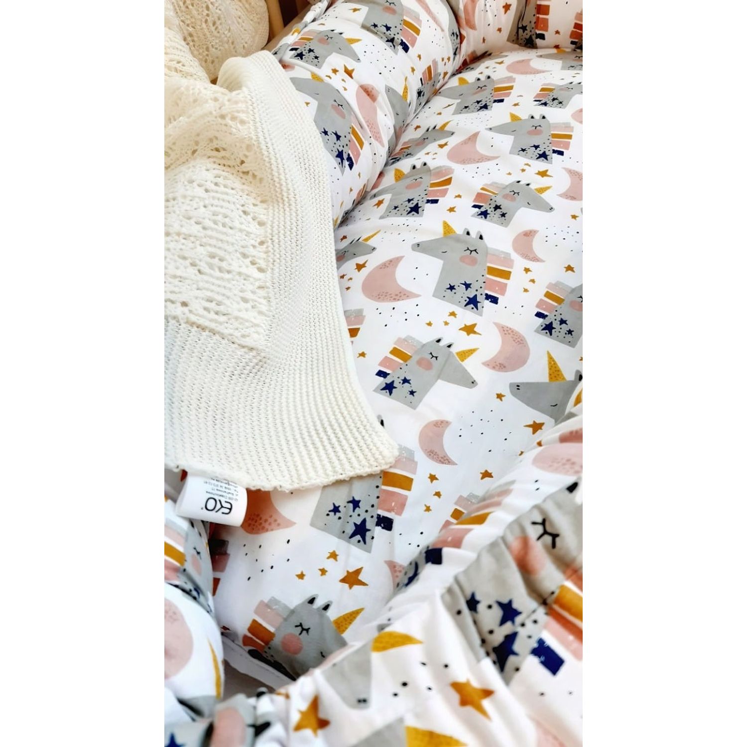 Baby nest din bumbac, Eko, Pink fotografia produsului View 4 L