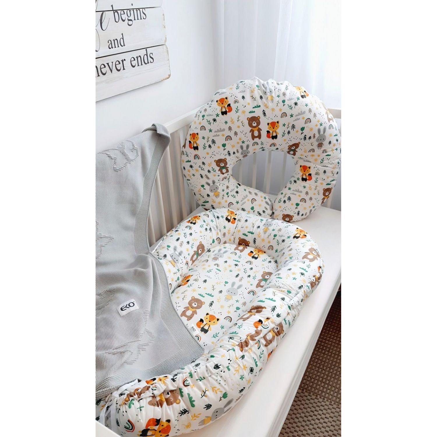 Baby nest din bumbac, Eko, Forest fotografia produsului View 2 L