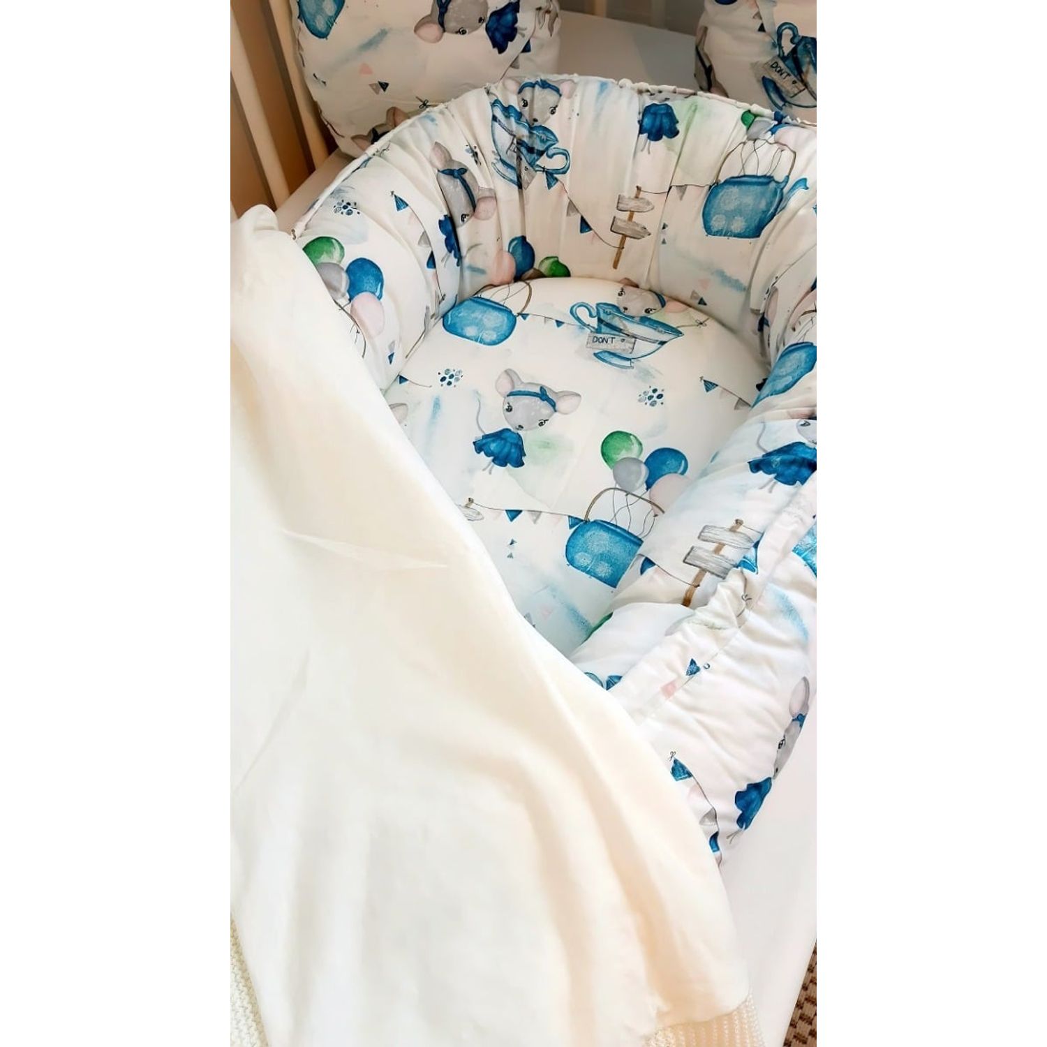 Baby nest din bumbac, Eko, Mouse fotografia produsului View 3 L