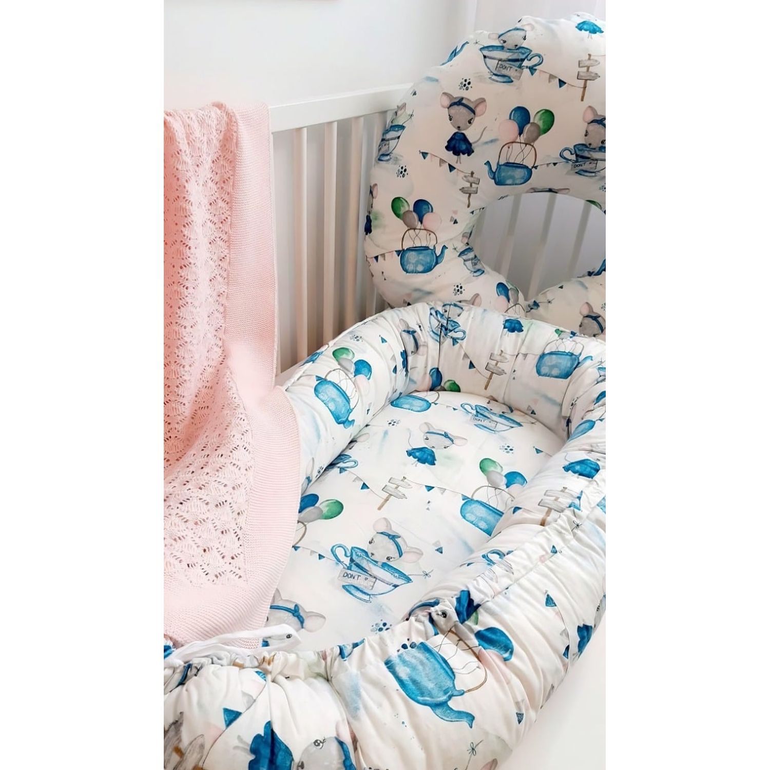 Baby nest din bumbac, Eko, Mouse fotografia produsului View 4 L