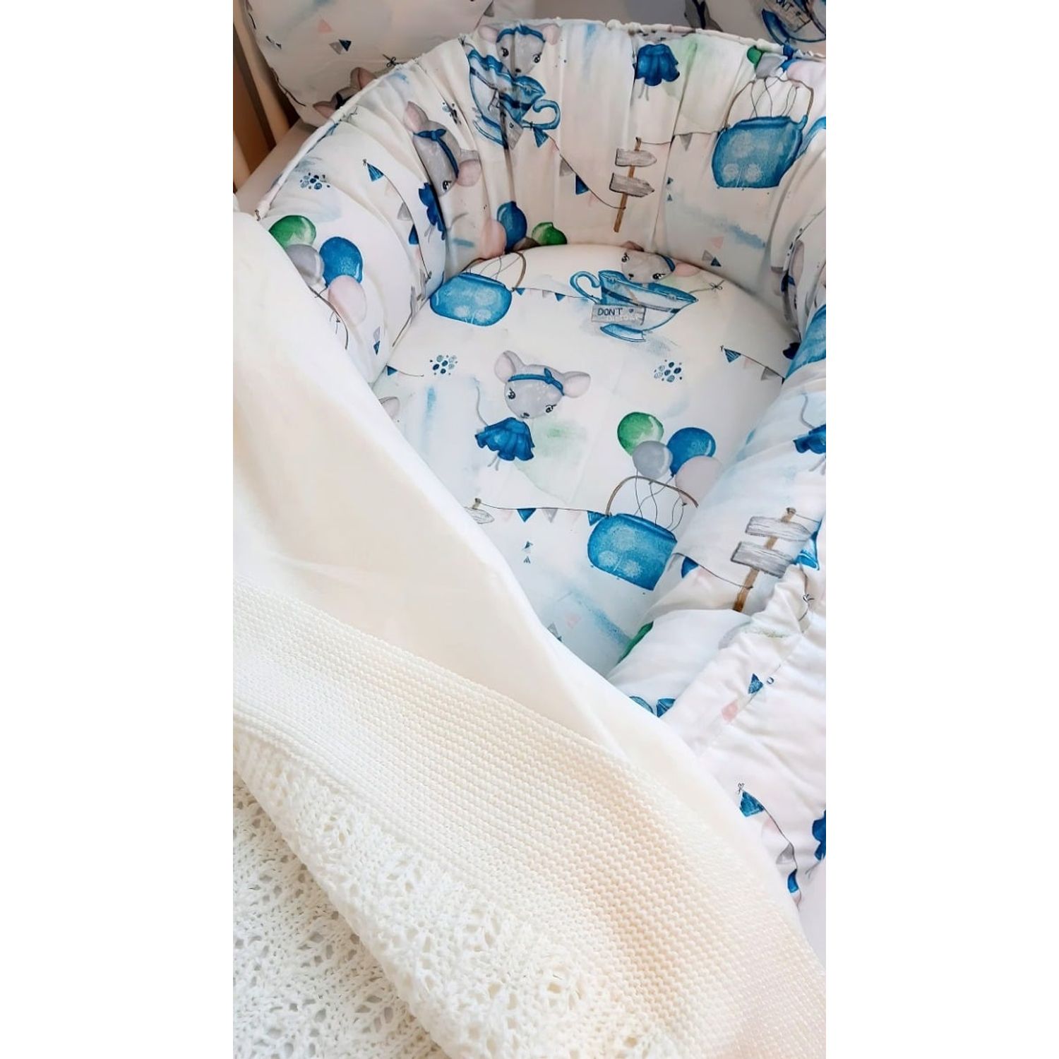 Baby nest din bumbac, Eko, Mouse fotografia produsului View 5 L