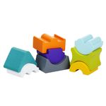 Jucarie din lemn, Cubika, Set constructii Turn cu acoperis turquoise fotografia produsului View 3 S