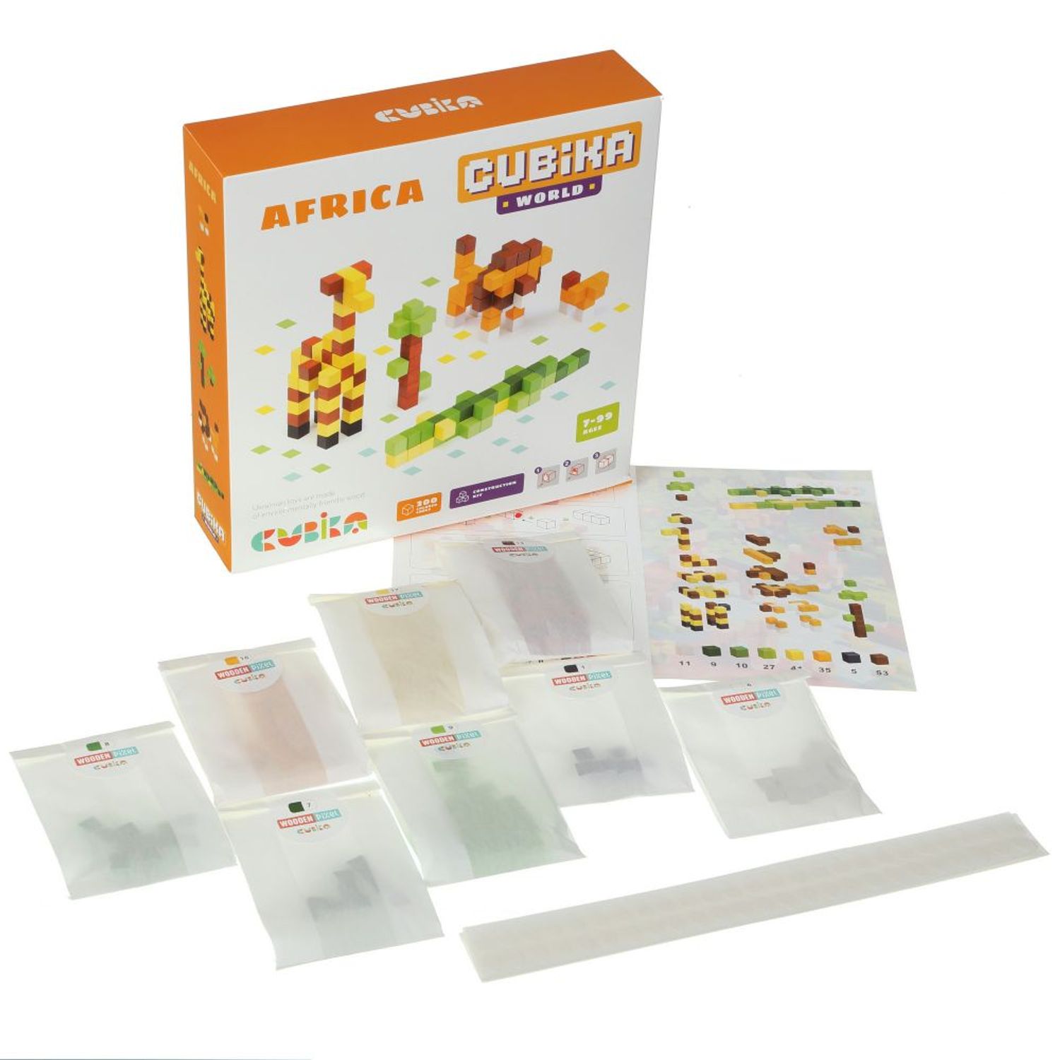Joc Din Lemn, Set de constructii, Cubika, World Africa fotografia produsului View 2 L