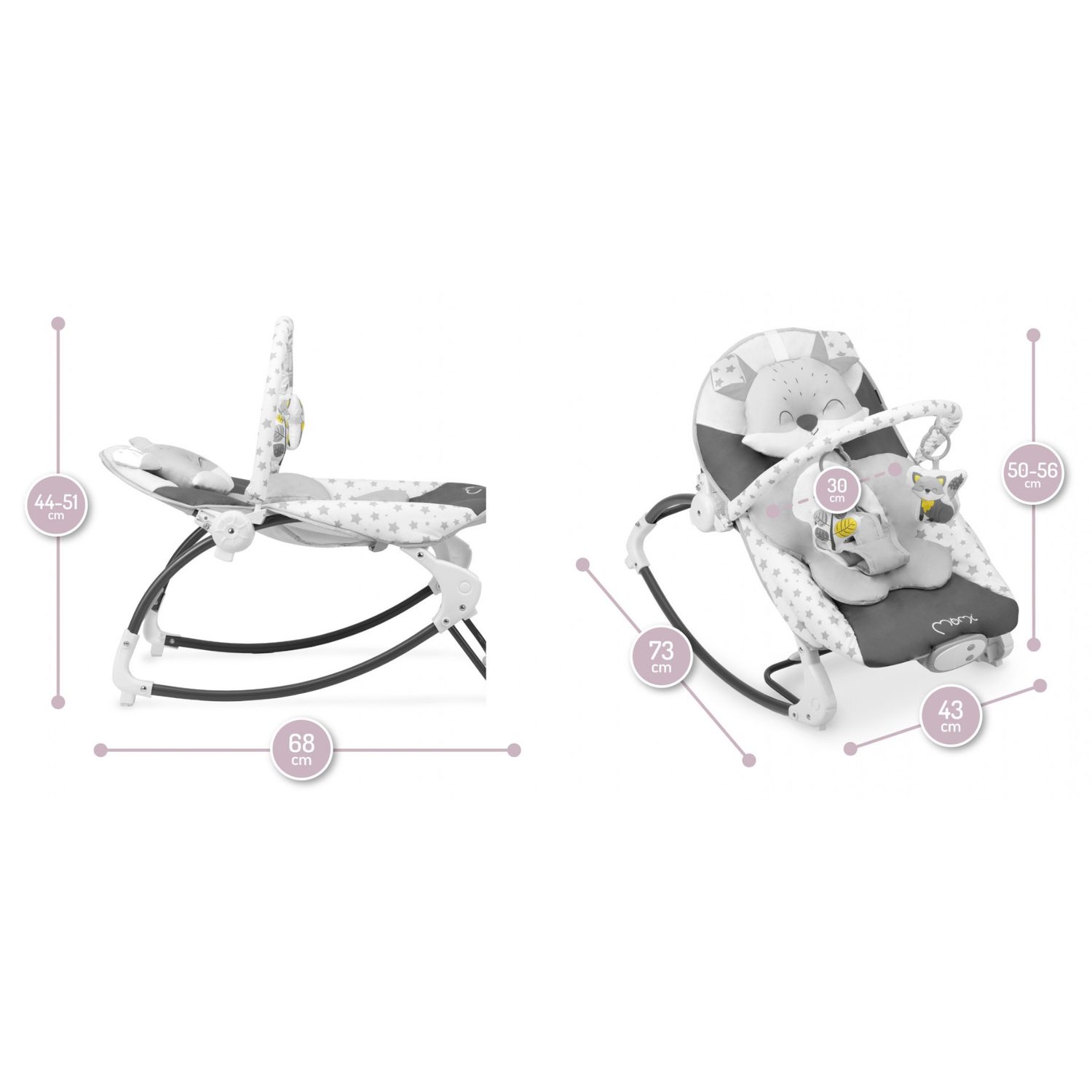 Bouncer MoMi Luis Grey, 0Luni+ fotografia produsului View 6 L