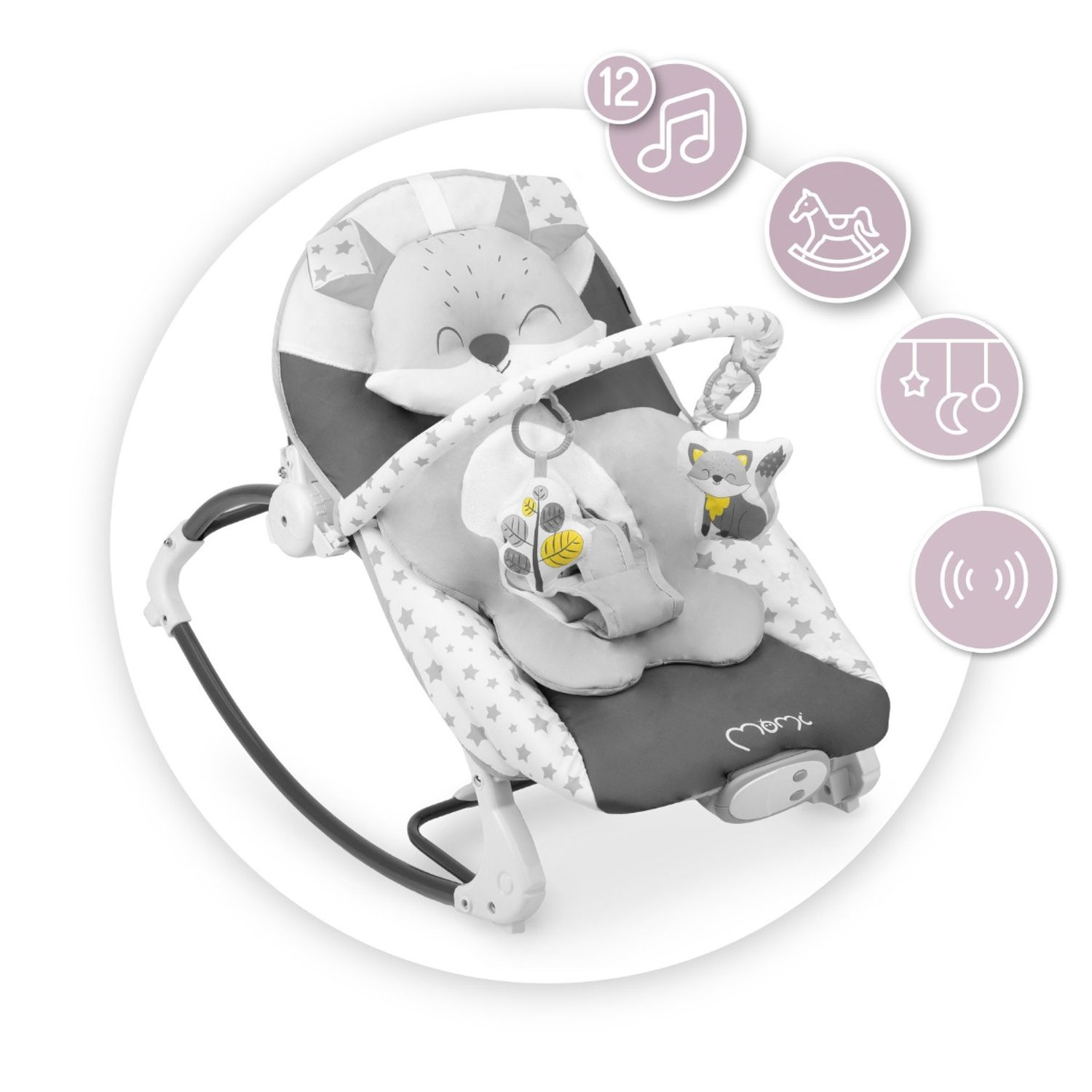 Bouncer MoMi Luis Grey, 0Luni+ fotografia produsului View 4 L