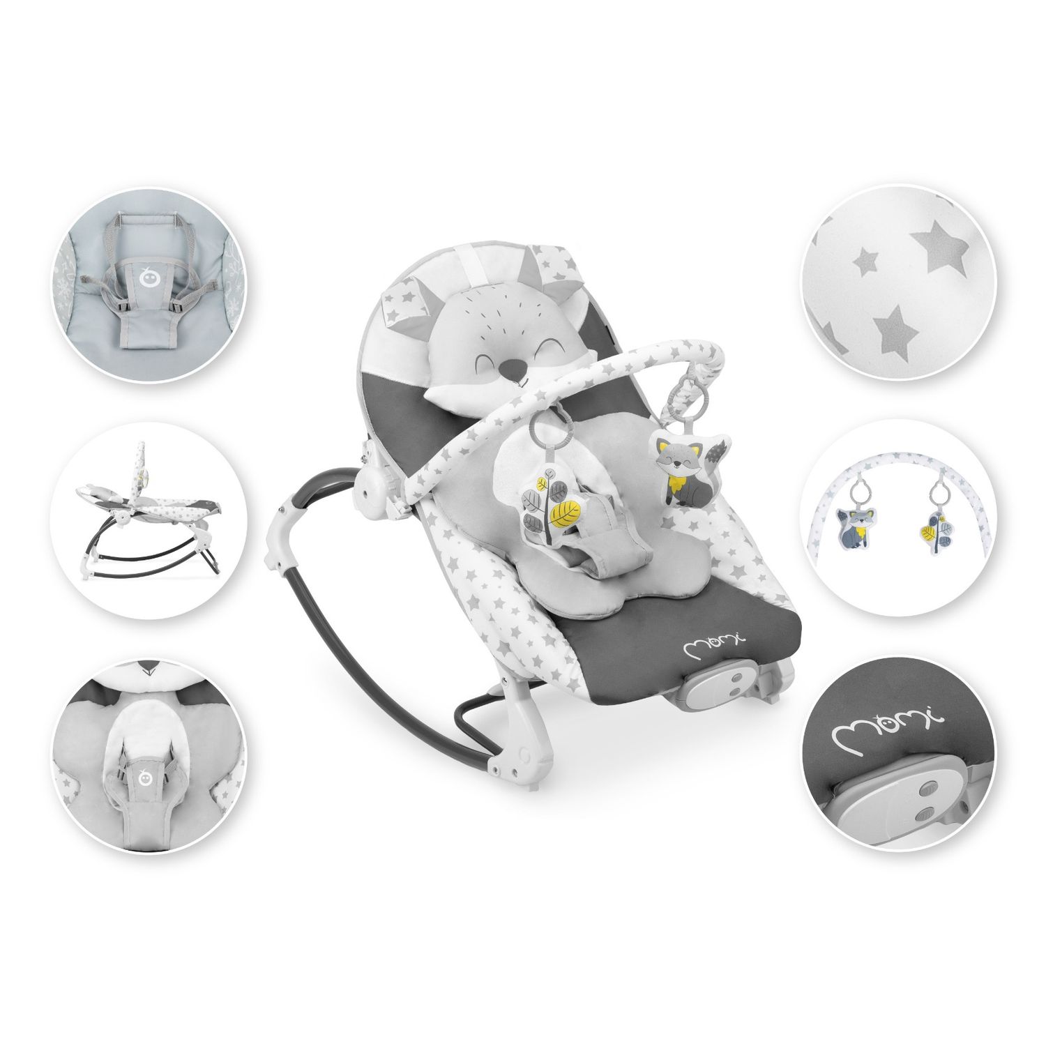 Bouncer MoMi Luis Grey, 0Luni+ fotografia produsului View 5 L