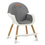 Scaun de masa copii Momi Flovi, Piele ecologica, Dark Grey fotografia produsului View 4 S