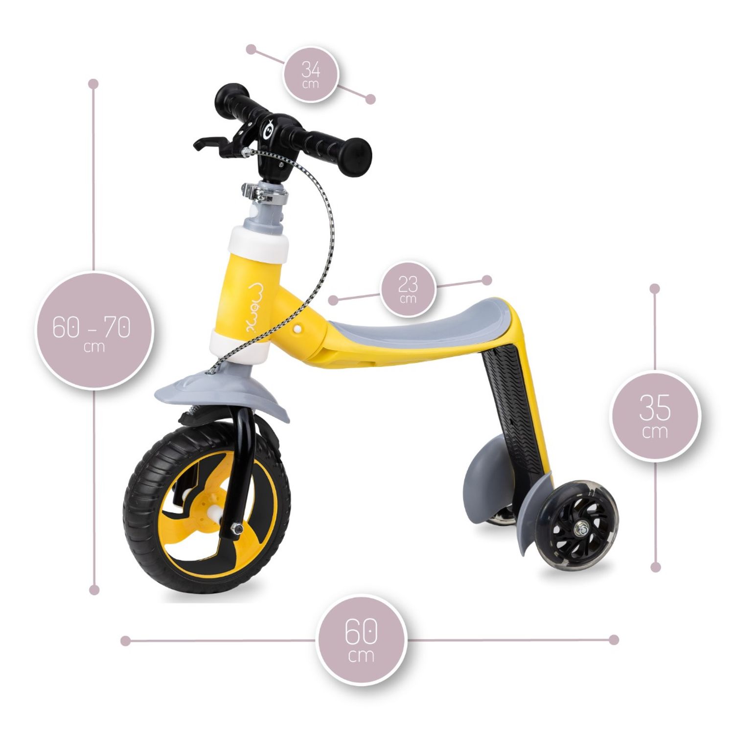 Trotineta transformabila 2 in 1 MoMi ELIOS Yellow fotografia produsului View 2 L