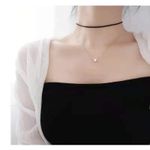 Lantisor argint 925, JW563, model inima, placat cu rodiu fotografia produsului View 5 S