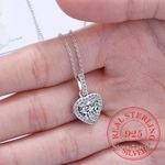 Lantisor argint 925, JW551, model inima, placat cu rodiu fotografia produsului View 5 S