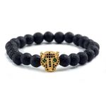 Bratara unisex leopard, BT143, Negru/Auriu fotografia produsului
