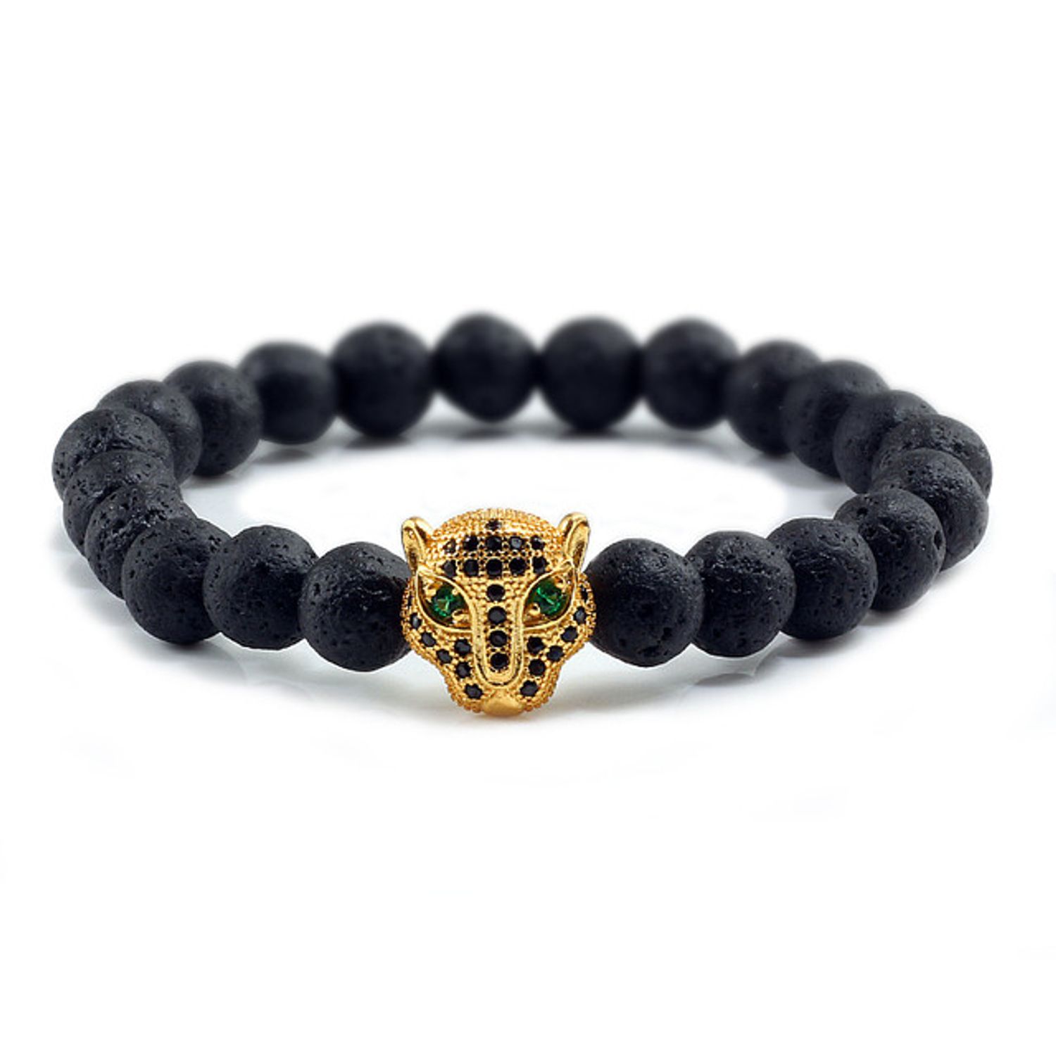 Bratara unisex leopard, BT143, Negru/Auriu fotografia produsului
