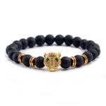 Bratara unisex leopard, BT142, Negru/Auriu fotografia produsului