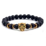 Bratara unisex leopard, BT144, Negru/Auriu fotografia produsului