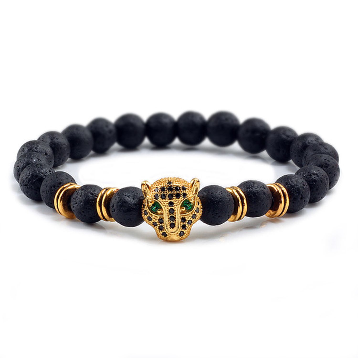Bratara unisex leopard, BT144, Negru/Auriu fotografia produsului