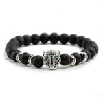 Bratara unisex leopard, BT140, Negru/Argintiu fotografia produsului
