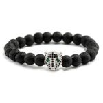 Bratara unisex leopard, BT139, Negru/Argintiu fotografia produsului