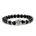 Bratara unisex leopard, BT132, Negru/Argintiu fotografia produsului