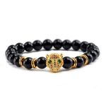 Bratara unisex leopard, BT129, Negru/Auriu fotografia produsului