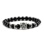 Bratara unisex leopard, BT133, Negru/Argintiu fotografia produsului