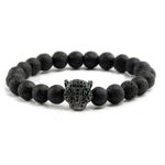 Bratara unisex leopard, BT135, Negru fotografia produsului