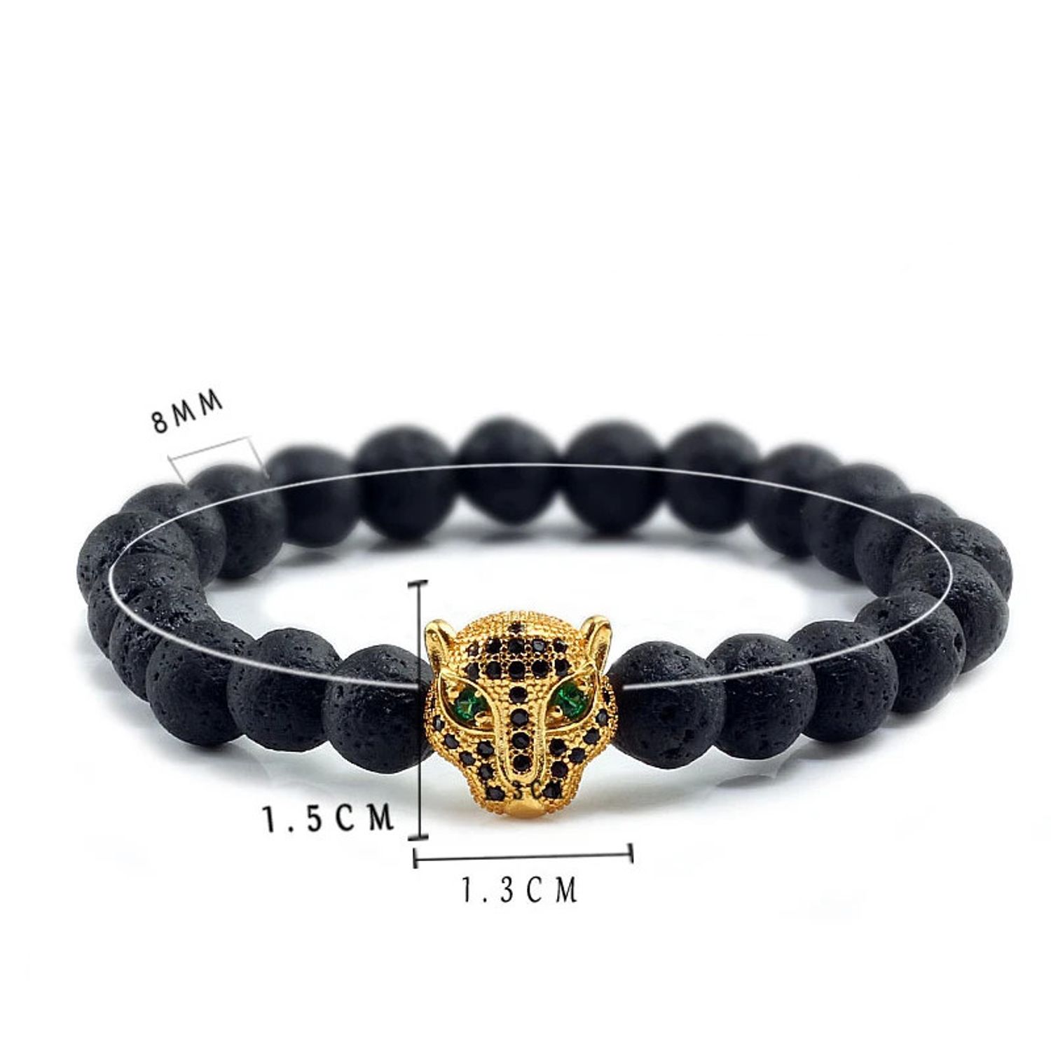 Bratara unisex leopard, BT150, Negru fotografia produsului View 2 L