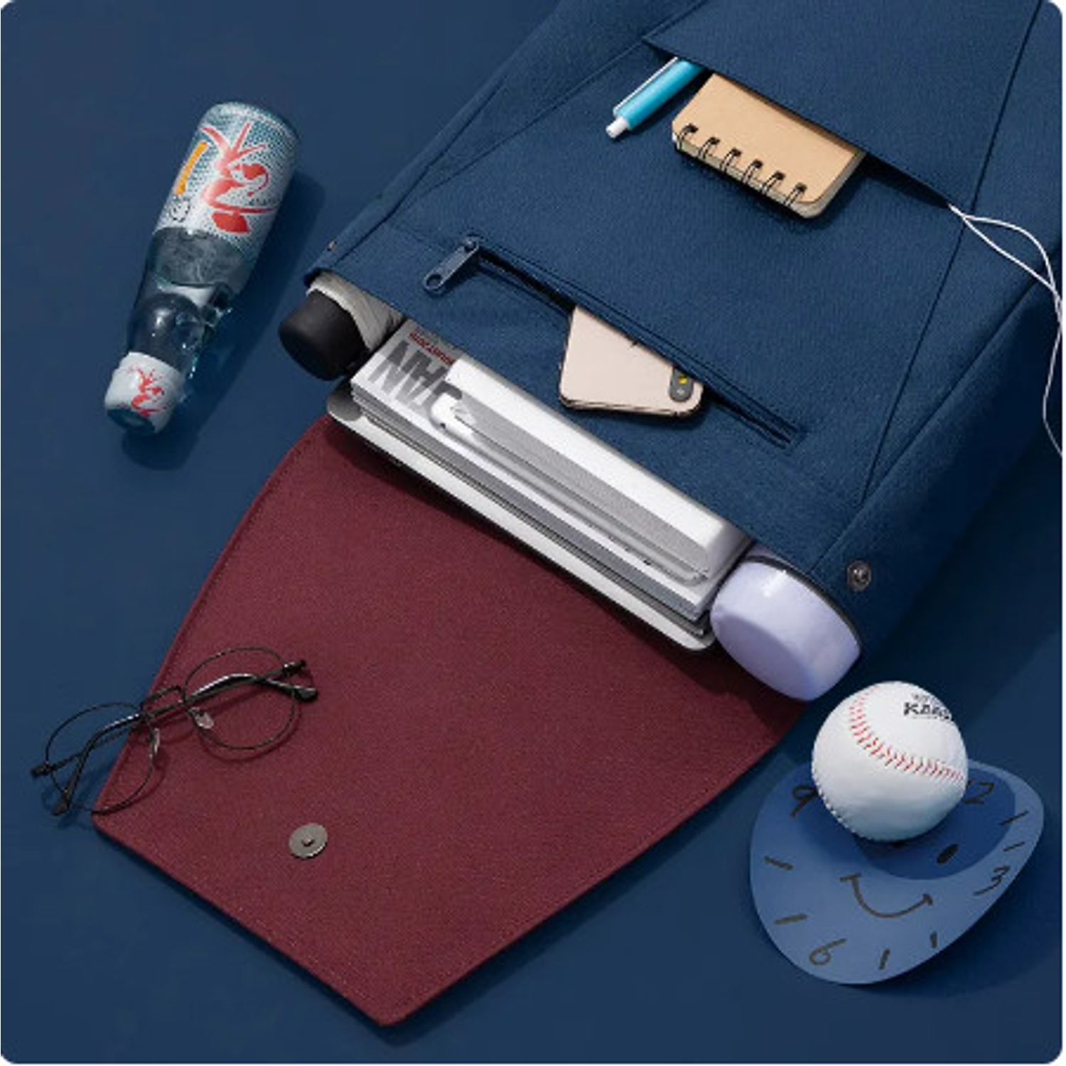 Rucsac unisex, Vivian GT2357, Alb/Gri fotografia produsului View 3 L