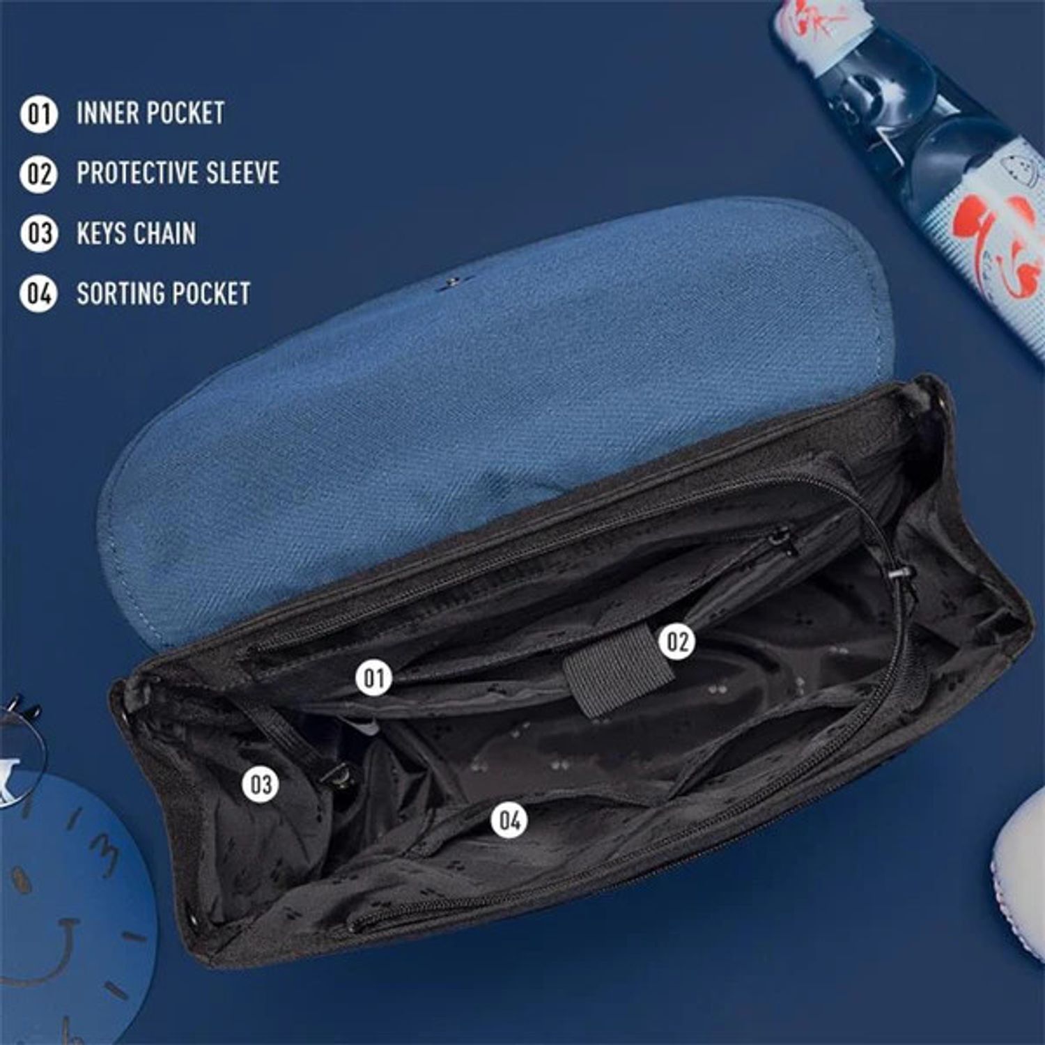Rucsac unisex, Vivian GT2356, Negru/Albastru fotografia produsului View 3 L