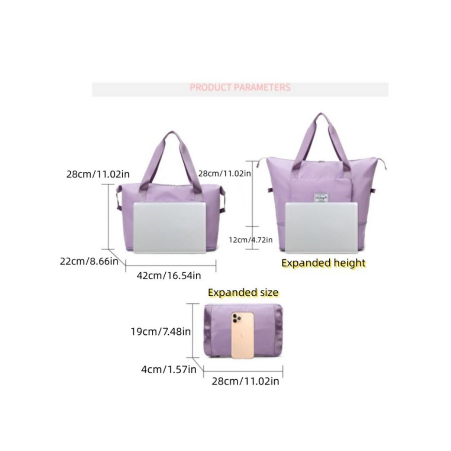 Geanta de calatorie unisex, Aretha GT2108, Roz fotografia produsului View 4 L