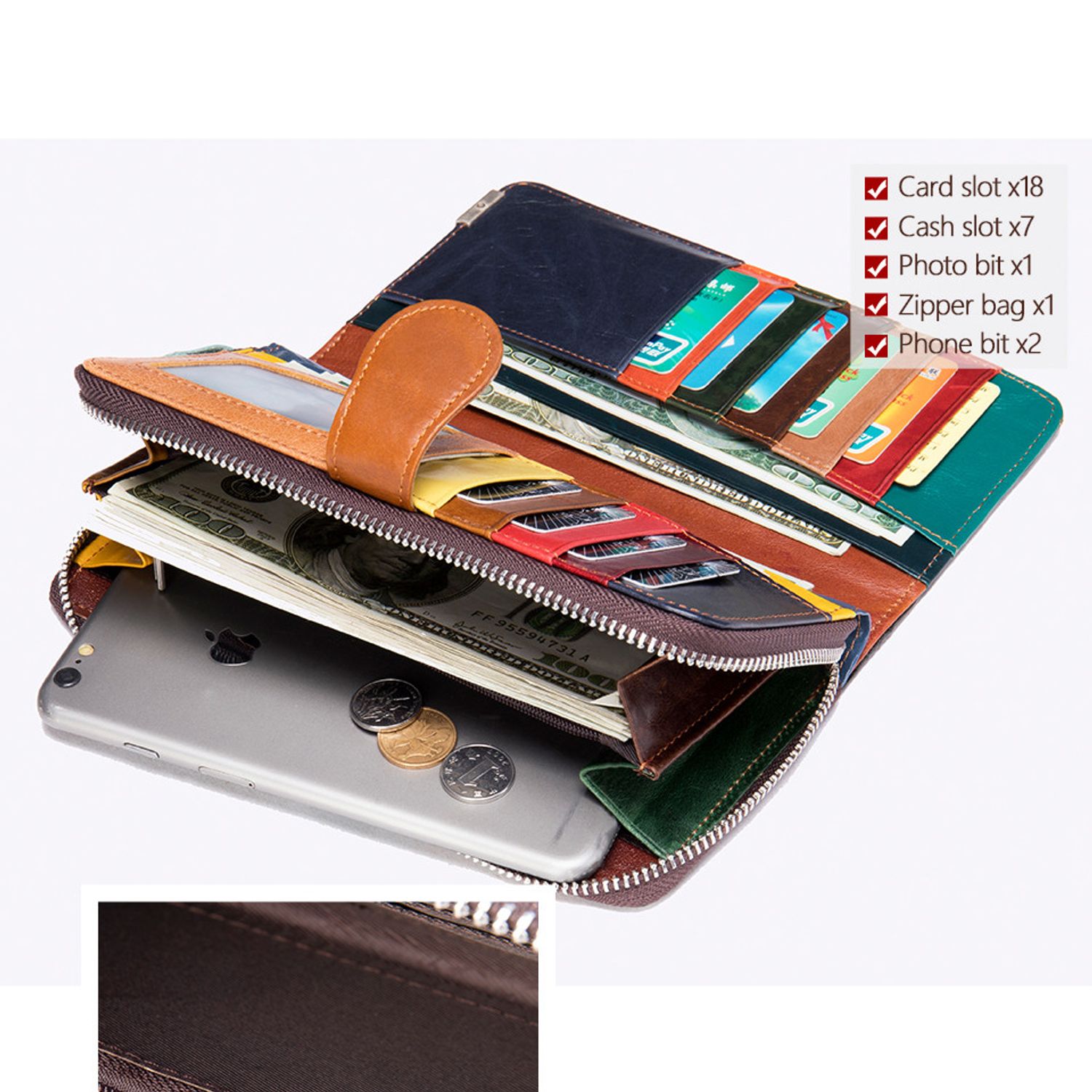 Portofel dama, Becca PT1153, piele naturala, model multicolor fotografia produsului View 2 L
