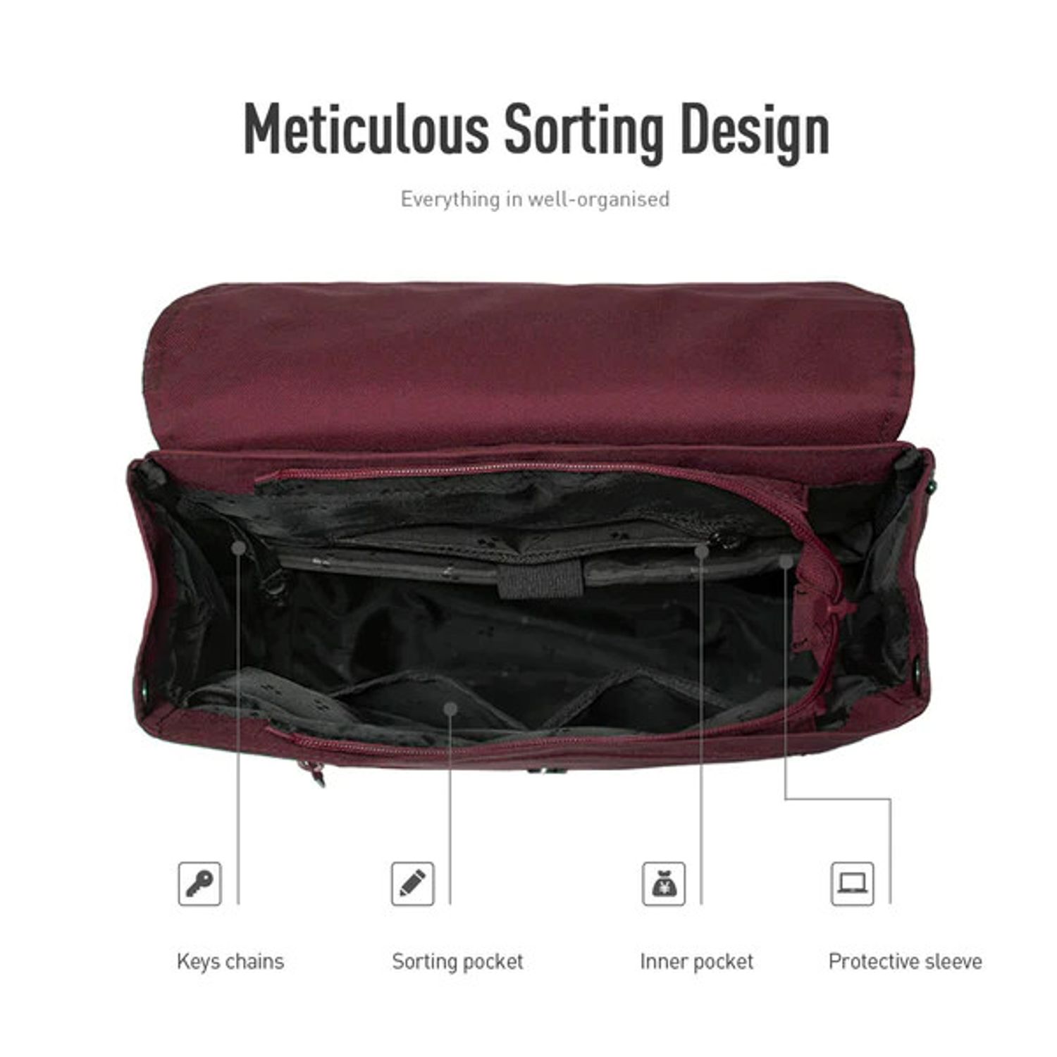 Rucsac unisex, Harper GT2336, Bordo fotografia produsului View 5 L