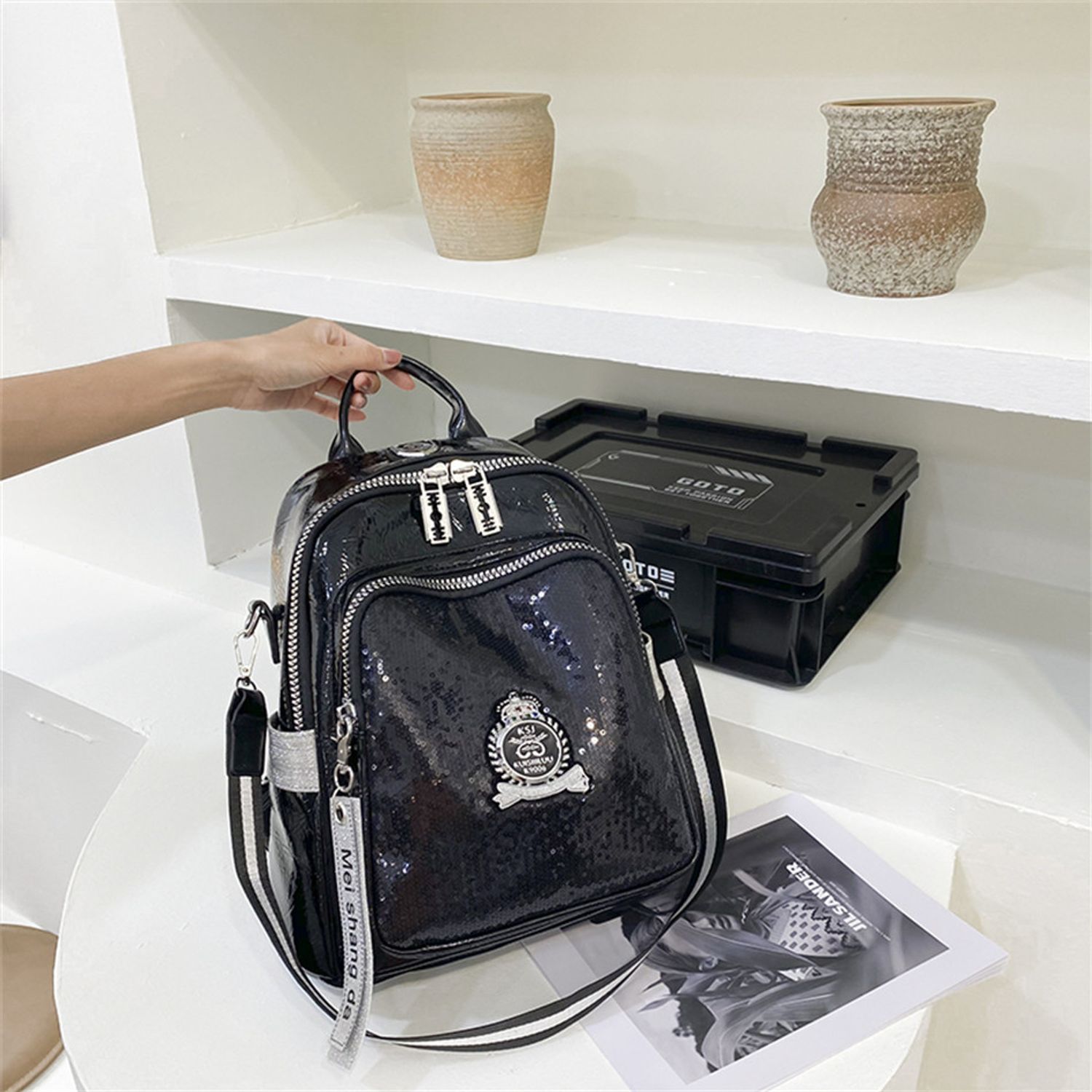 Rucsac dama Aimee GT2213, Negru fotografia produsului View 9 L