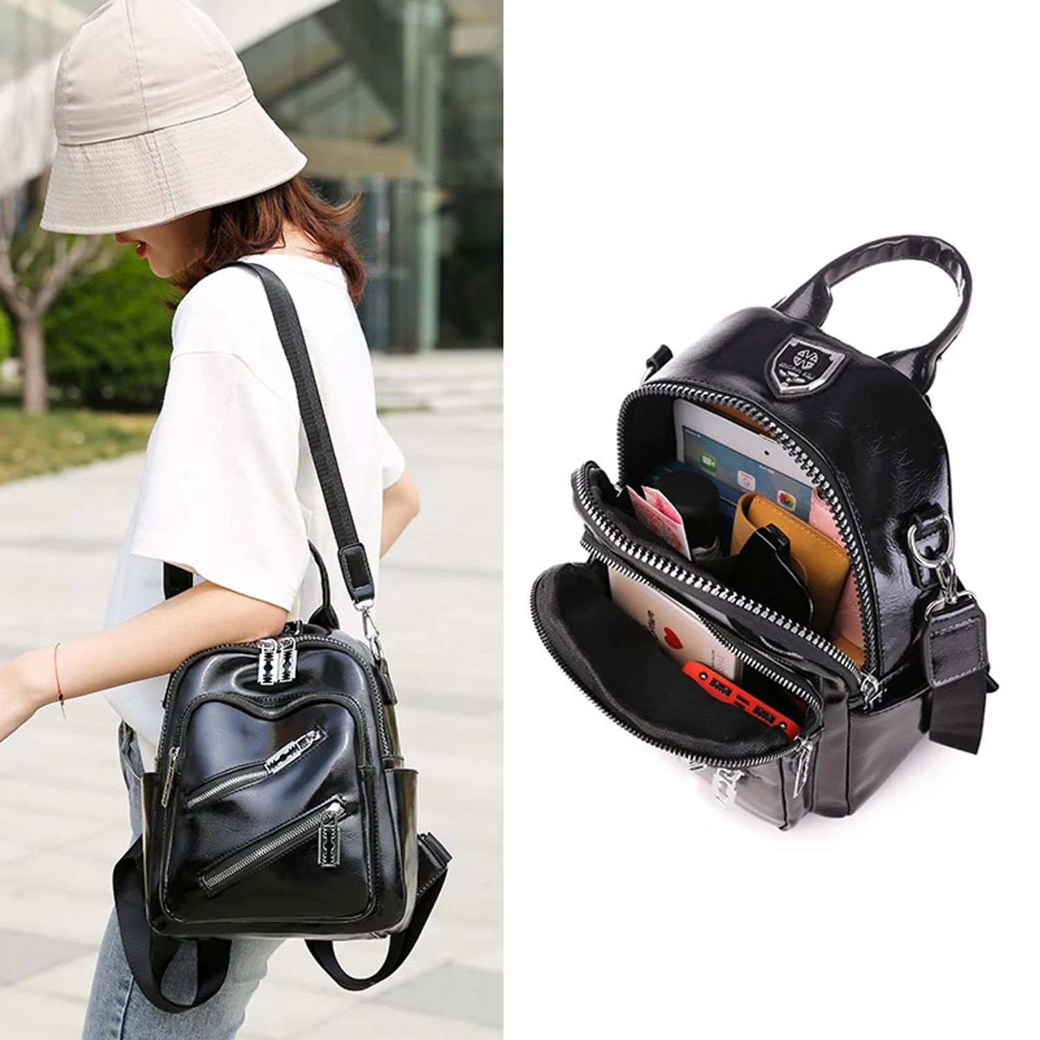 Rucsac dama Aisha GT2216, Negru fotografia produsului View 4 L