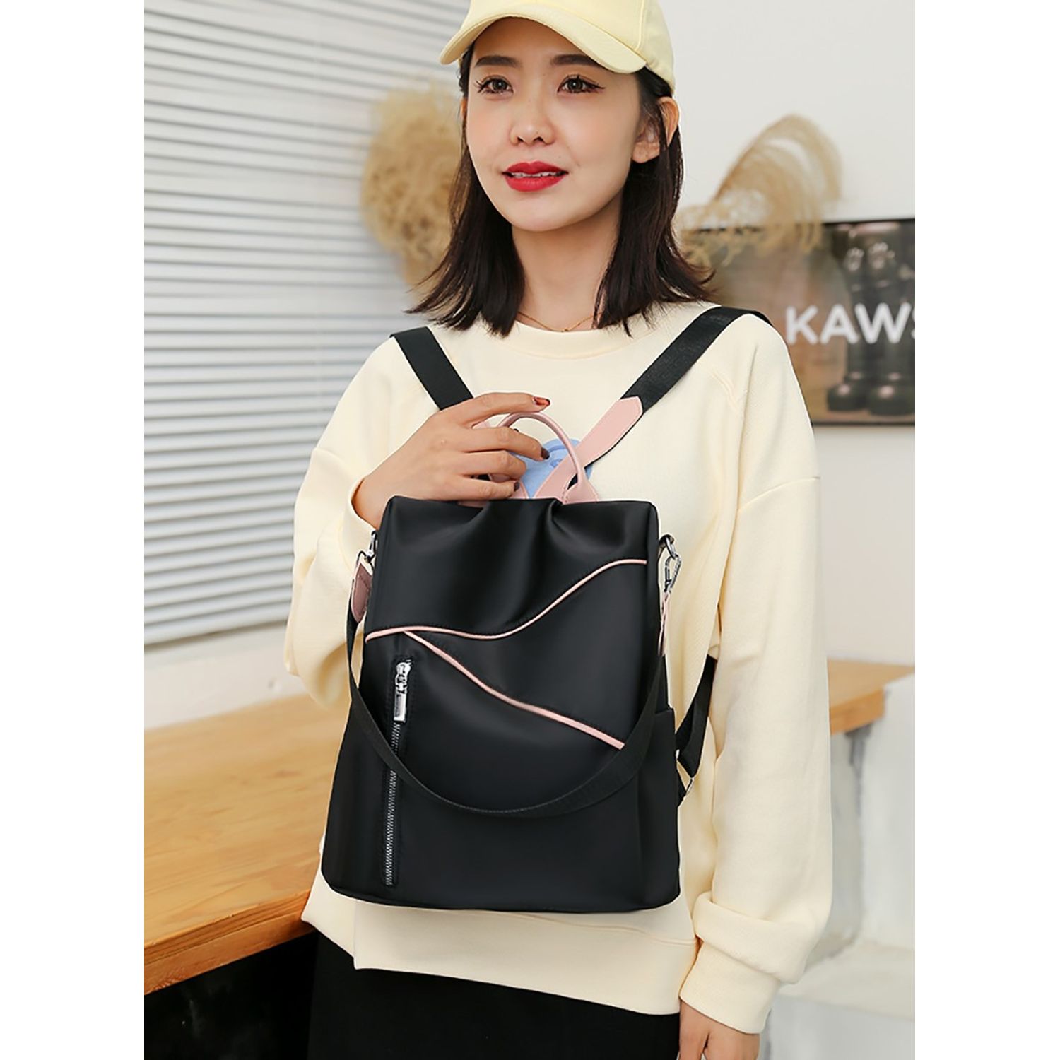 Rucsac dama Agostina GT2201, antifurt, Negru fotografia produsului View 2 L