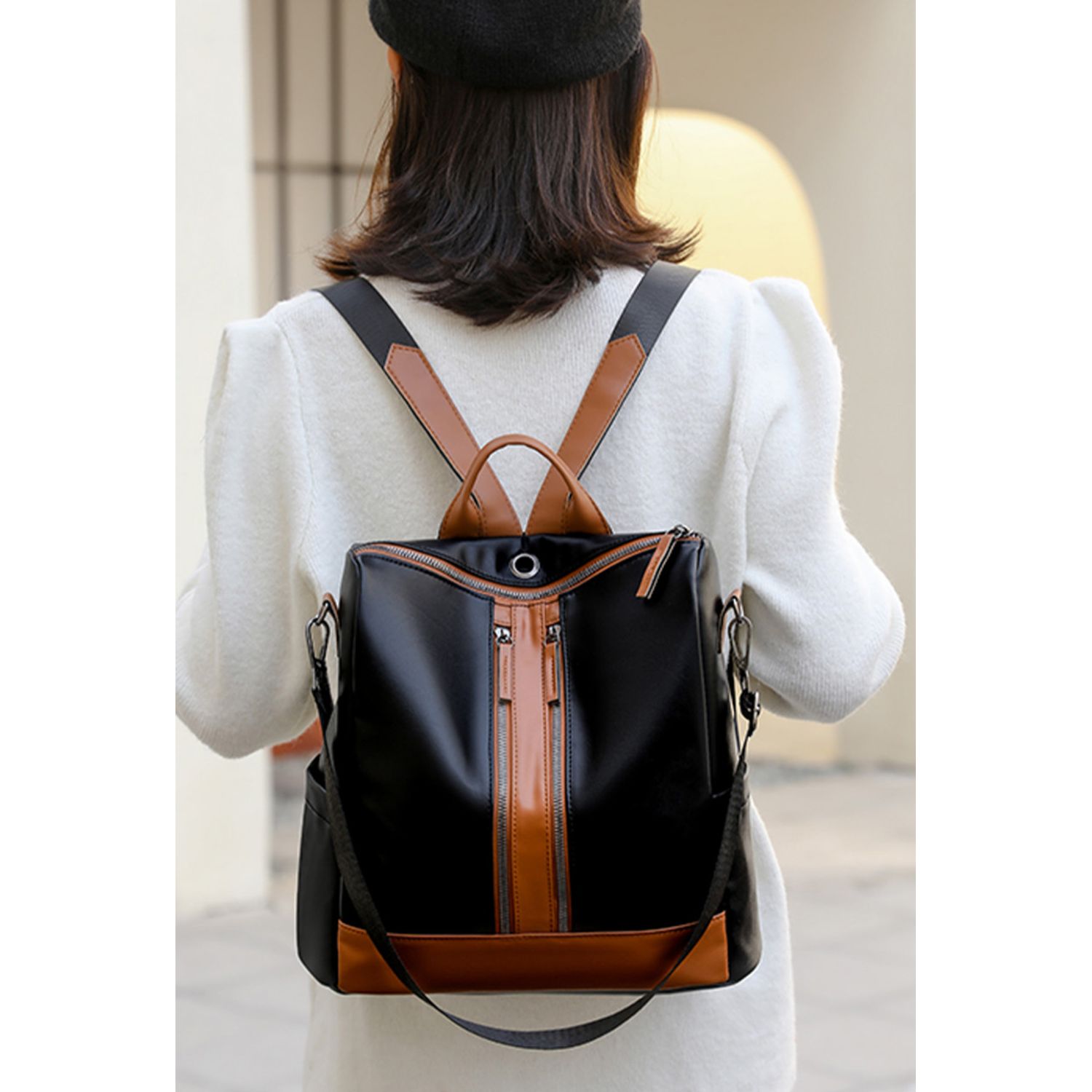 Rucsac dama Artemis GT2192, Negru/Maro fotografia produsului View 3 L