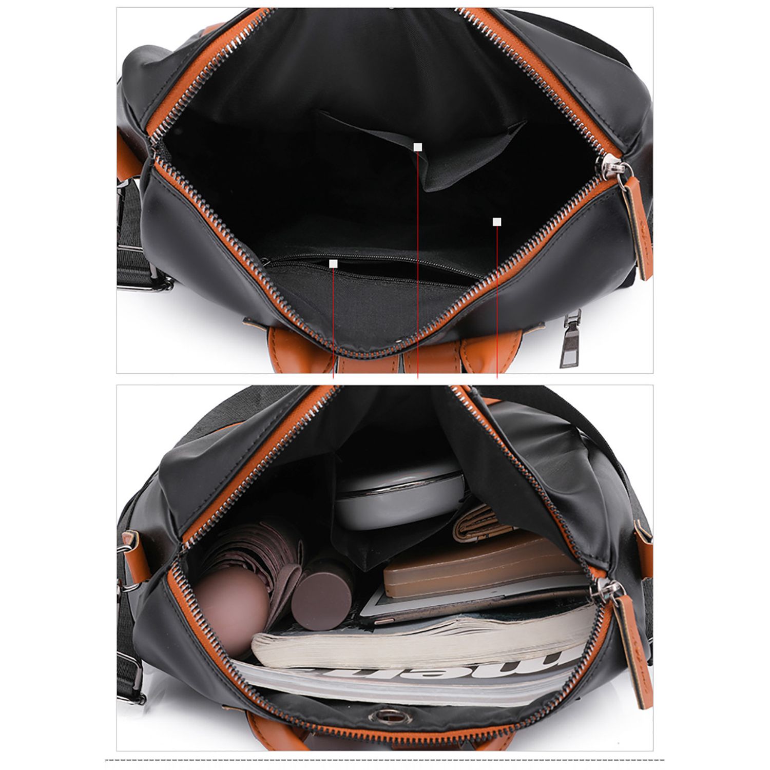 Rucsac dama Artemis GT2192, Negru/Maro fotografia produsului View 5 L