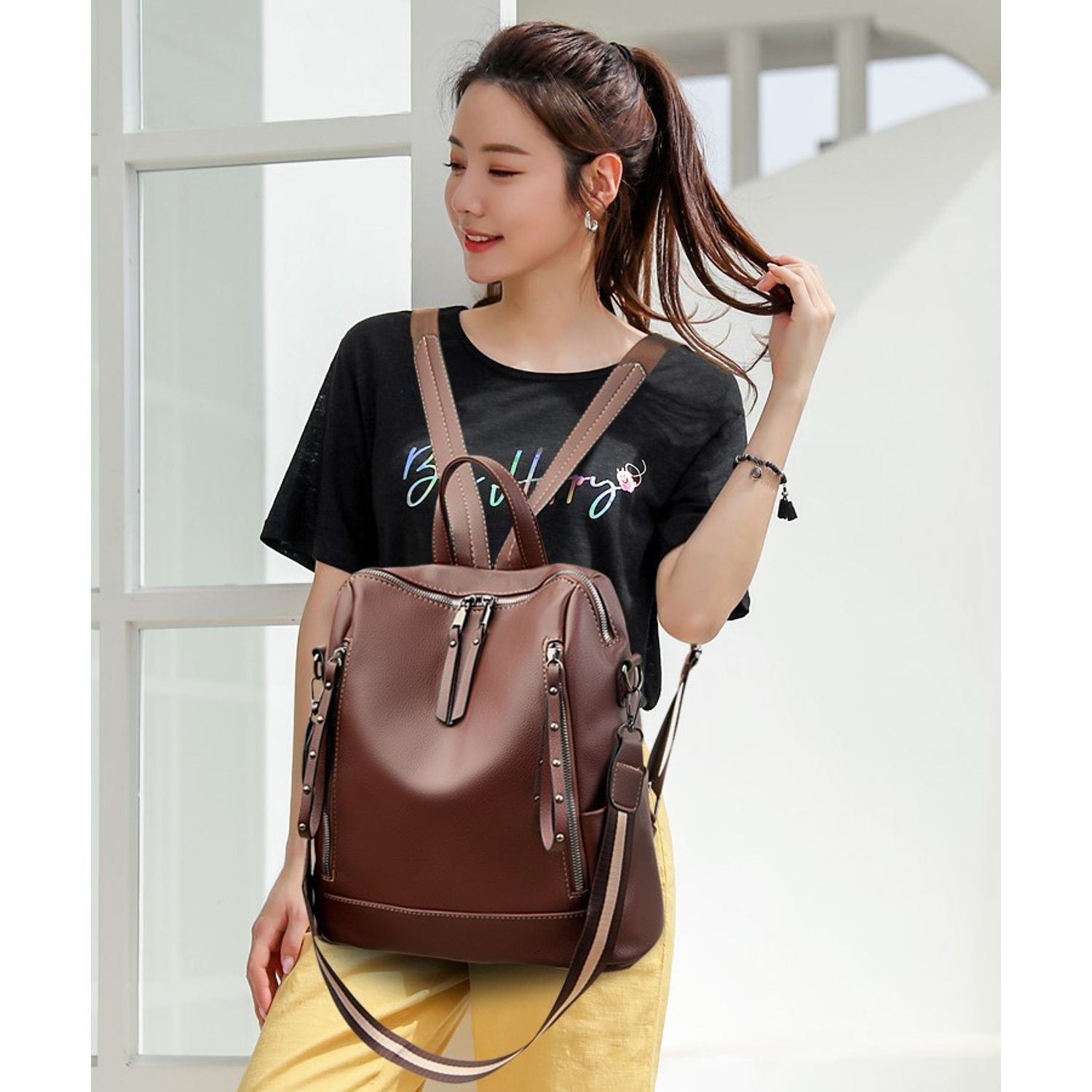 Rucsac dama Lidia GT2176, Maro inchis fotografia produsului View 2 L