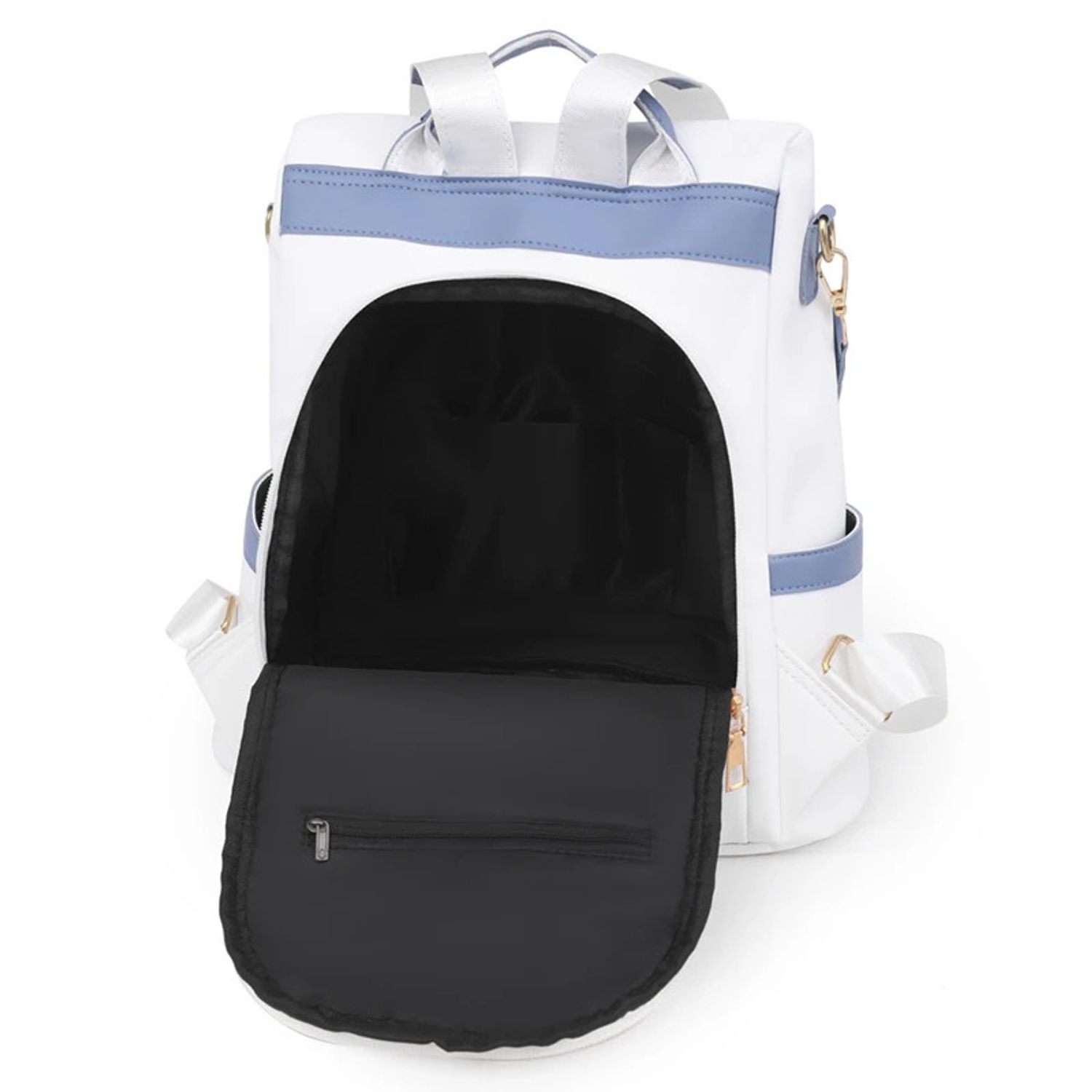 Rucsac dama Carla GT2173, antifurt, Alb/Roz fotografia produsului View 3 L