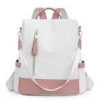 Rucsac dama Carla GT2173, antifurt, Alb/Roz fotografia produsului