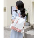 Rucsac dama Carla GT2173, antifurt, Alb/Roz fotografia produsului View 2 S