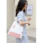 Rucsac dama Carla GT2173, antifurt, Alb/Roz fotografia produsului View 6 S