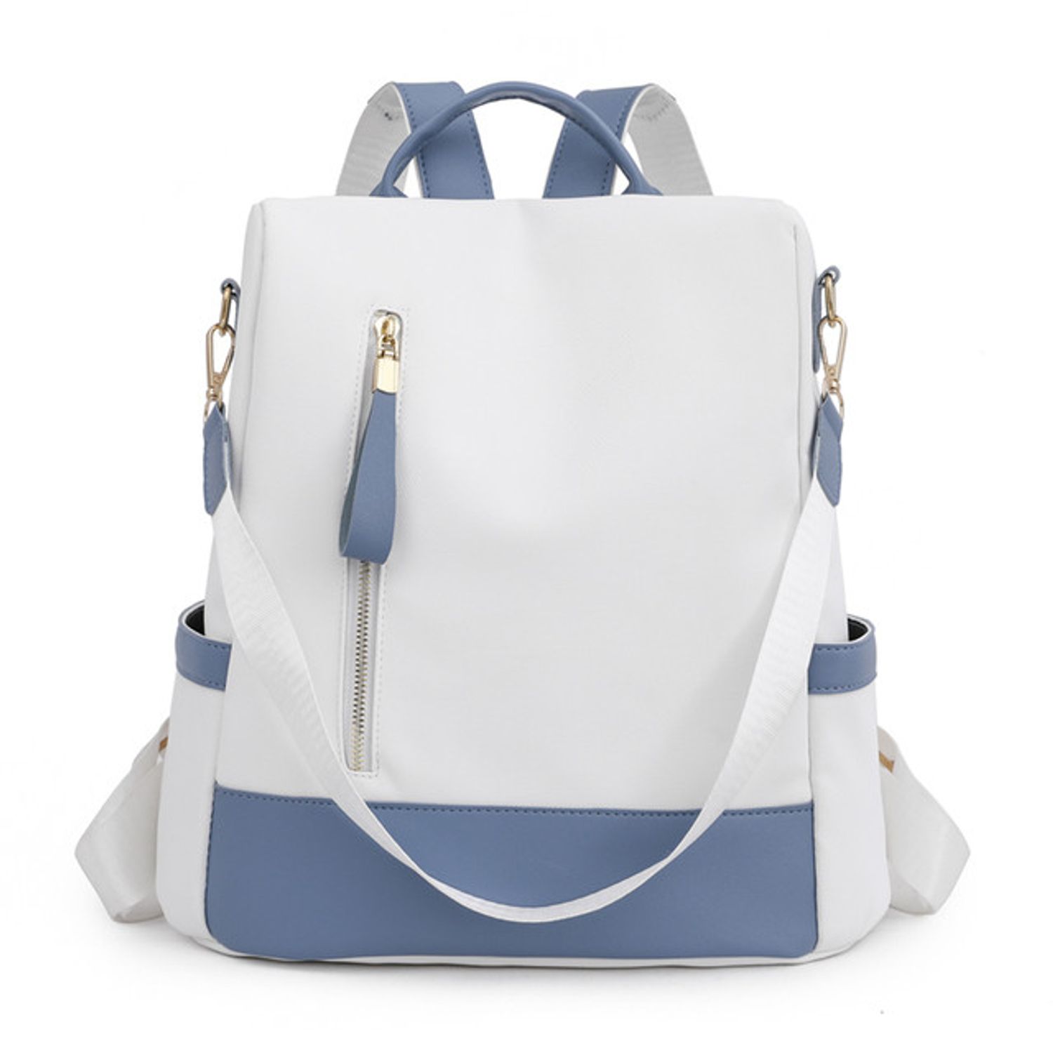 Rucsac dama Carla GT2171, antifurt, Alb/Albastru fotografia produsului
