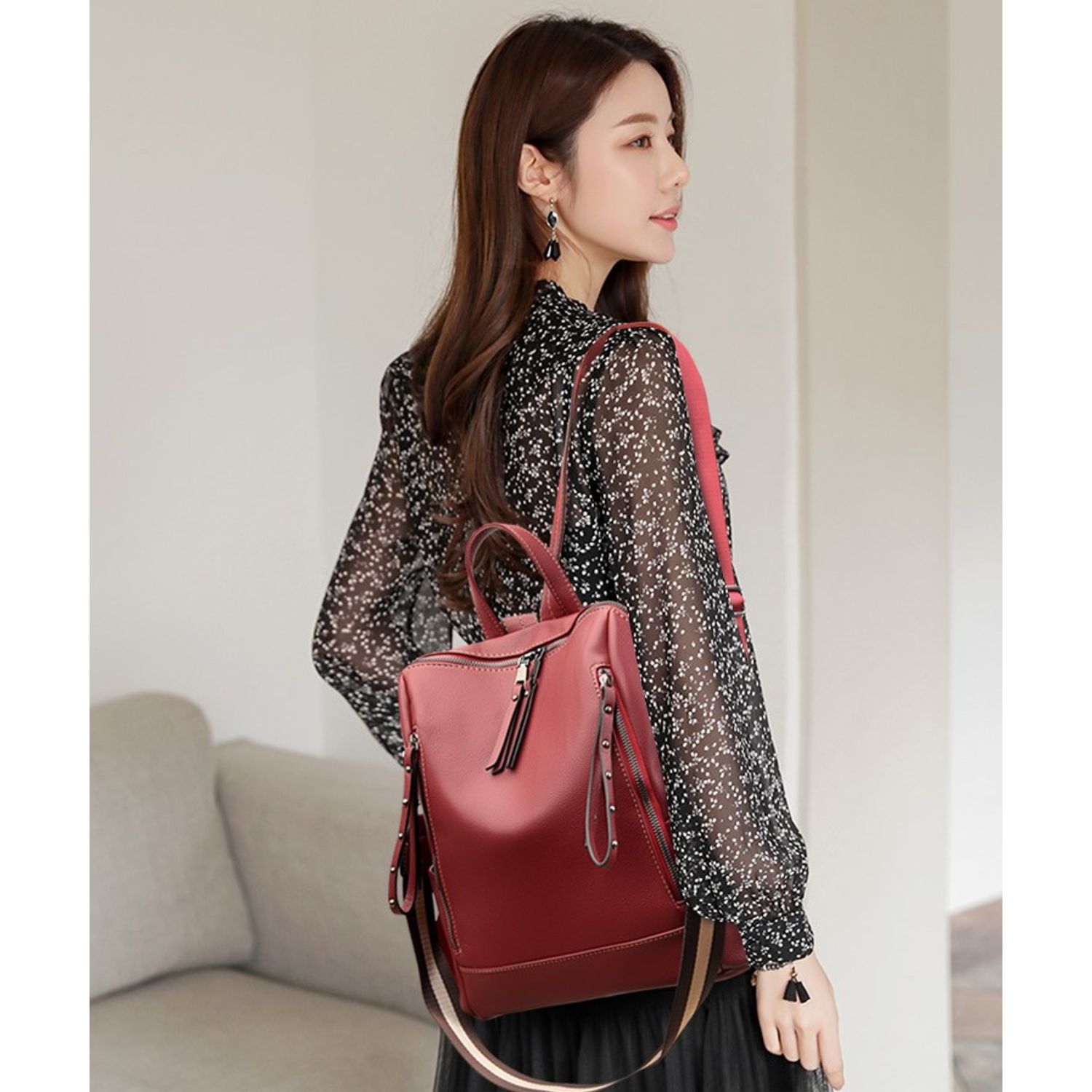 Rucsac dama Lidia GT2174, Bordo fotografia produsului View 2 L