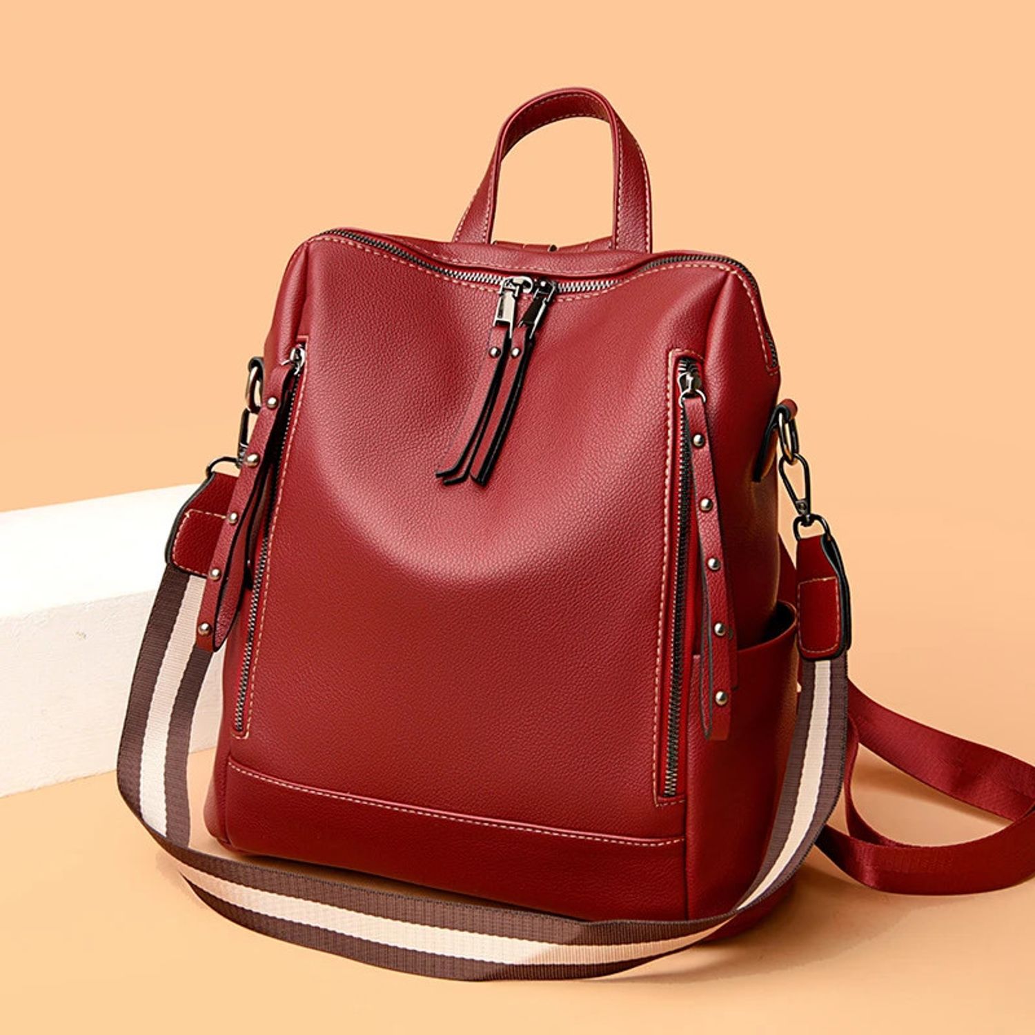 Rucsac dama Lidia GT2174, Bordo fotografia produsului View 3 L