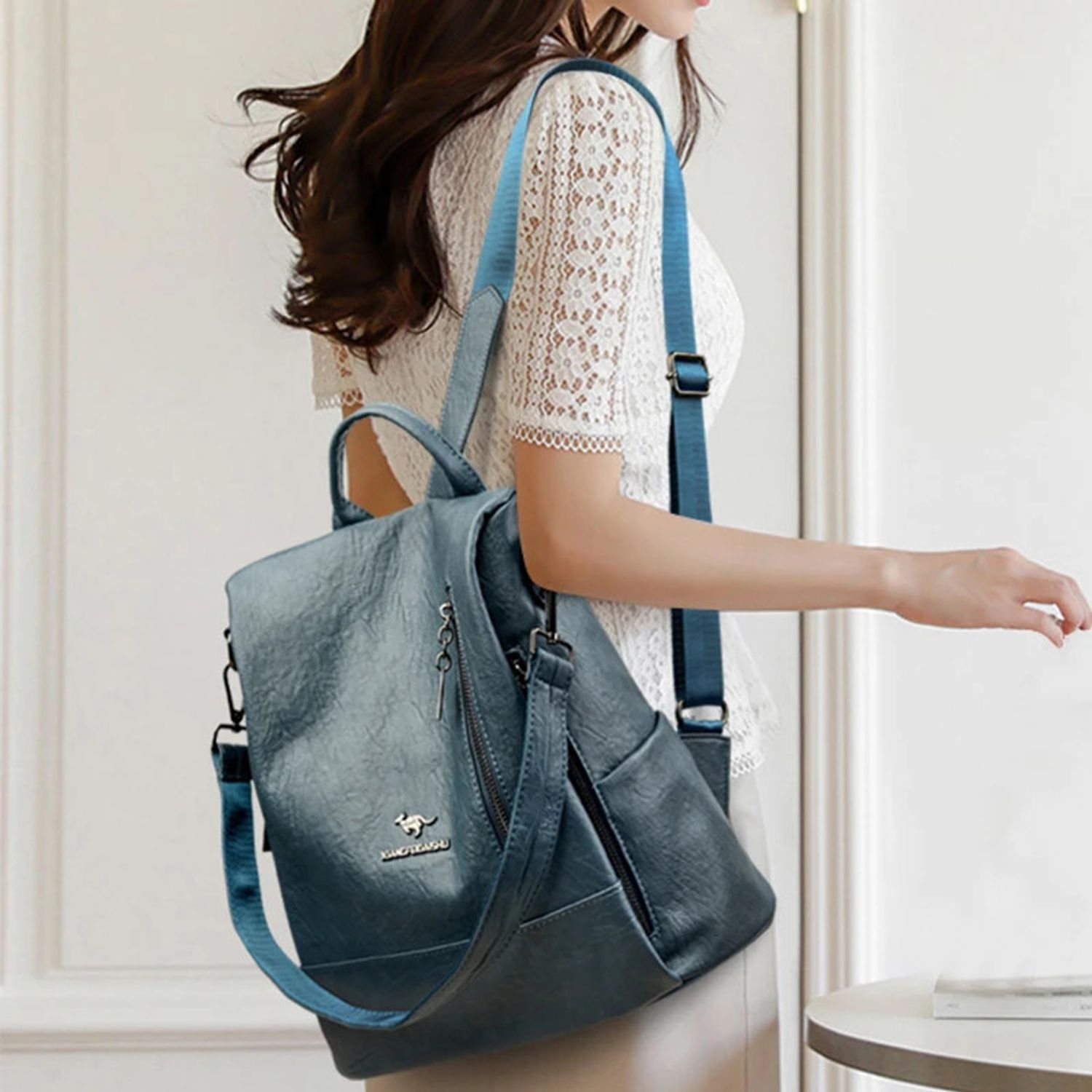 Rucsac dama Carina GT2164, antifurt, Albastru fotografia produsului View 2 L