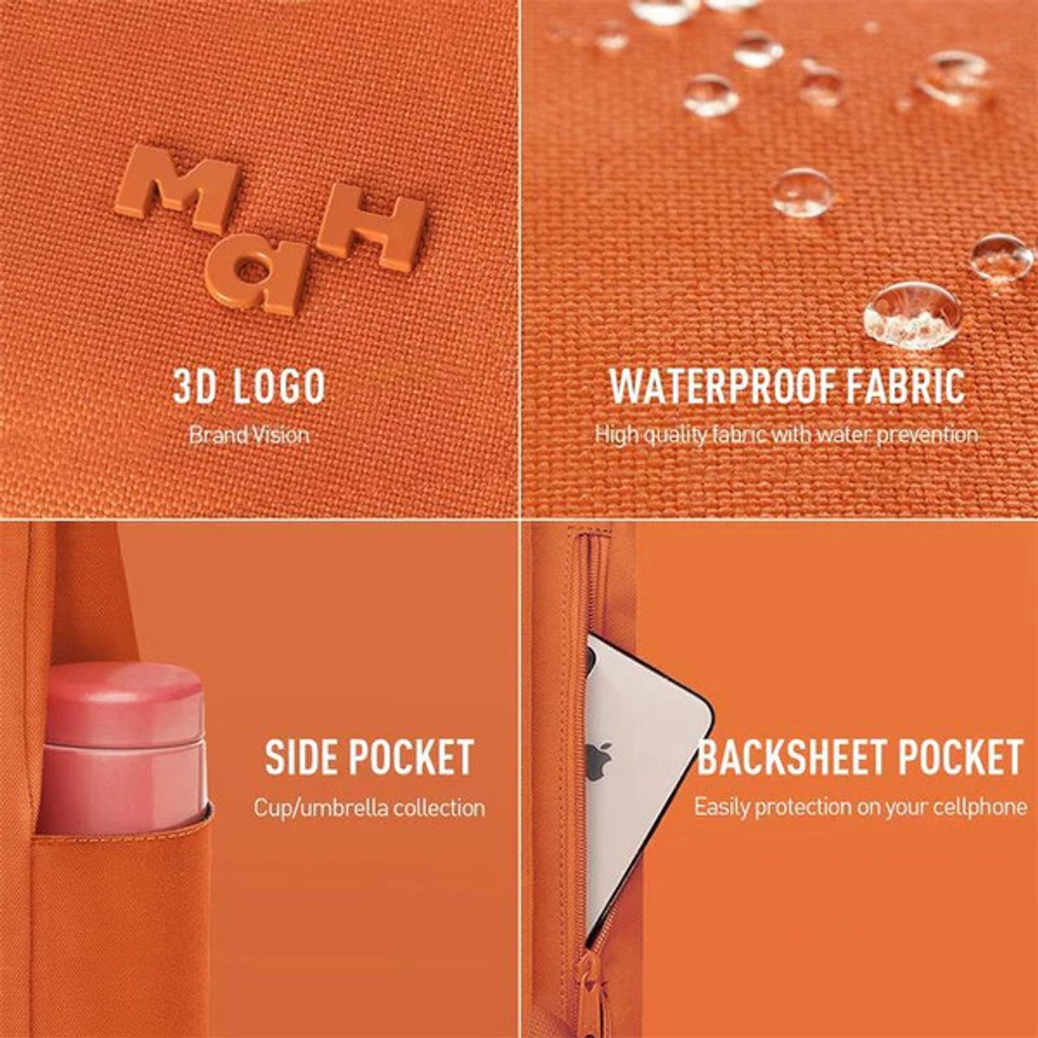 Rucsac unisex, Camille GT2323, Caramel fotografia produsului View 5 L