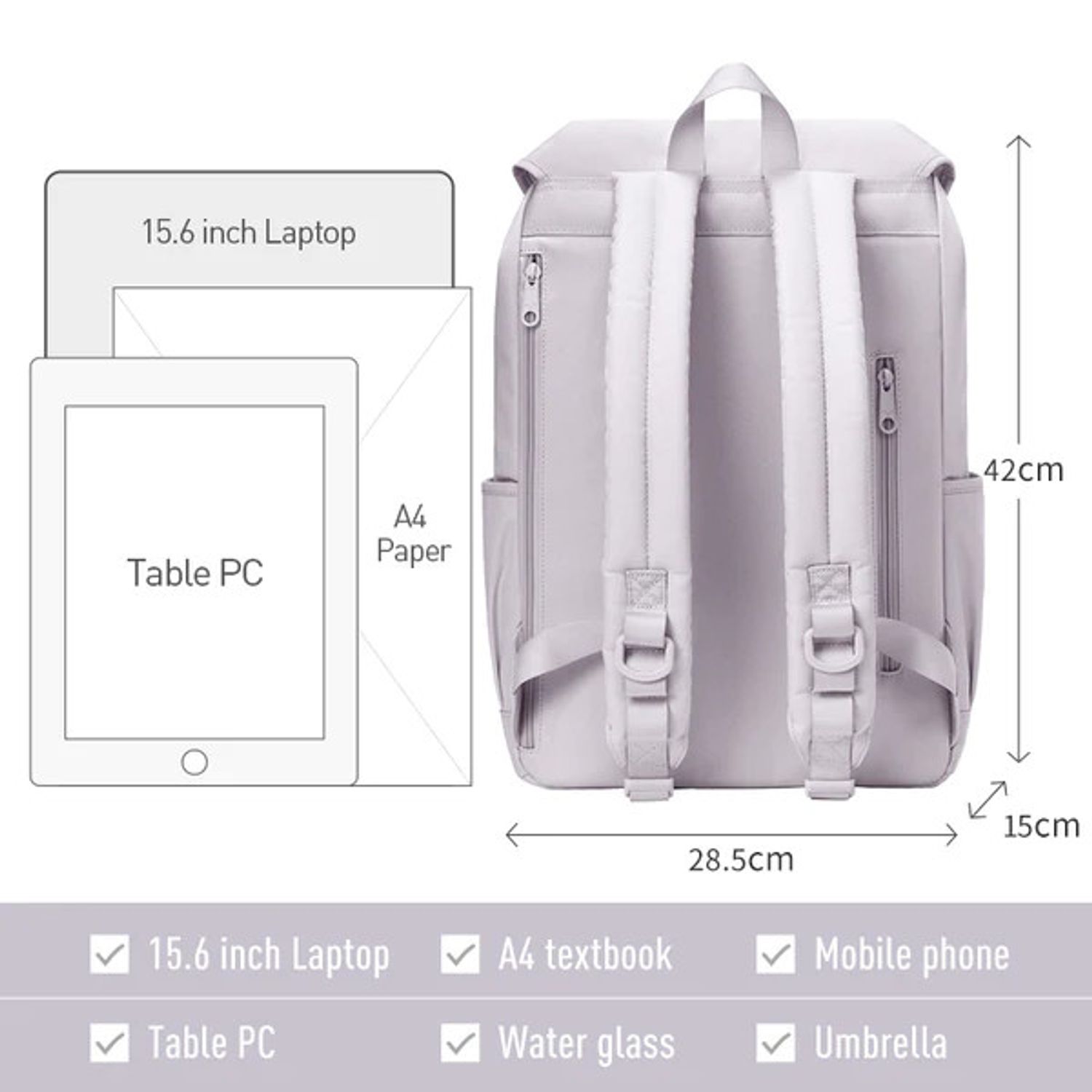 Rucsac unisex, Adeline GT2320, Lila fotografia produsului View 3 L