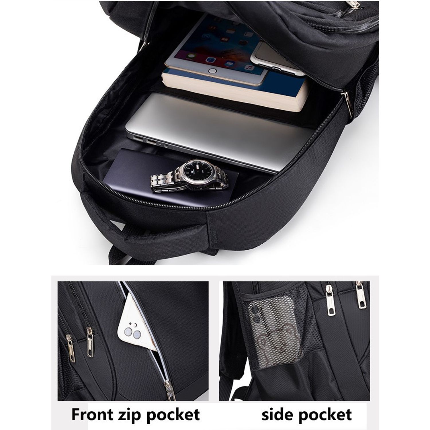 Rucsac pentru barbati, Louis GT2139, Negru/Alb fotografia produsului View 5 L