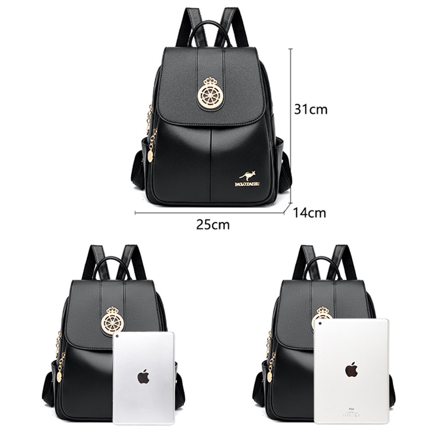 Rucsac dama Aleah GT2249, Negru fotografia produsului View 5 L