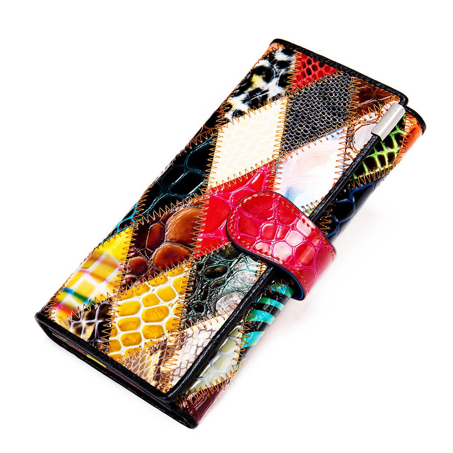 Portofel dama Casilda PT1155, piele naturala, model multicolor fotografia produsului